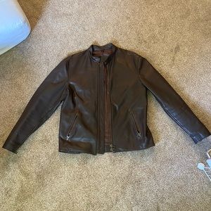 Dark Brown Roots Leather Jacket
